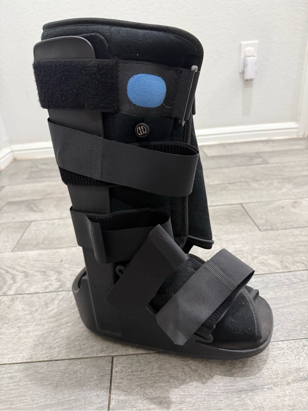 Medical Walking Boot in Black with Blue Accent